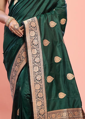 Green Katan Pure Silk Saree With Blouse Piece - Indian Silk House Agencies