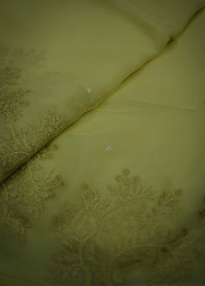 Yellow Organza Saree With Blouse Piece - Indian Silk House Agencies