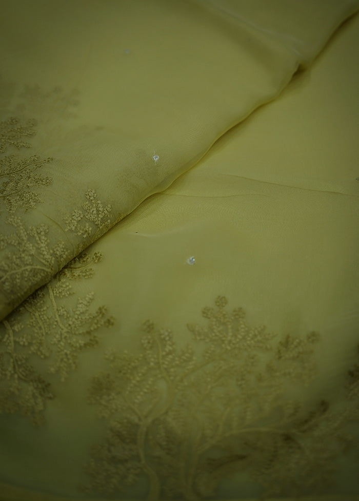 Yellow Organza Saree With Blouse Piece - Indian Silk House Agencies