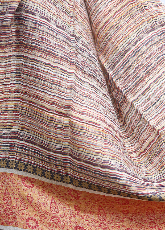 Multicolor Woolen Zari Woven Work Shawl - Indian Silk House Agencies