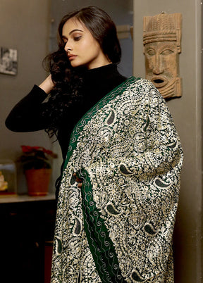 Multicolor Woolen Zari Woven Work Shawl - Indian Silk House Agencies