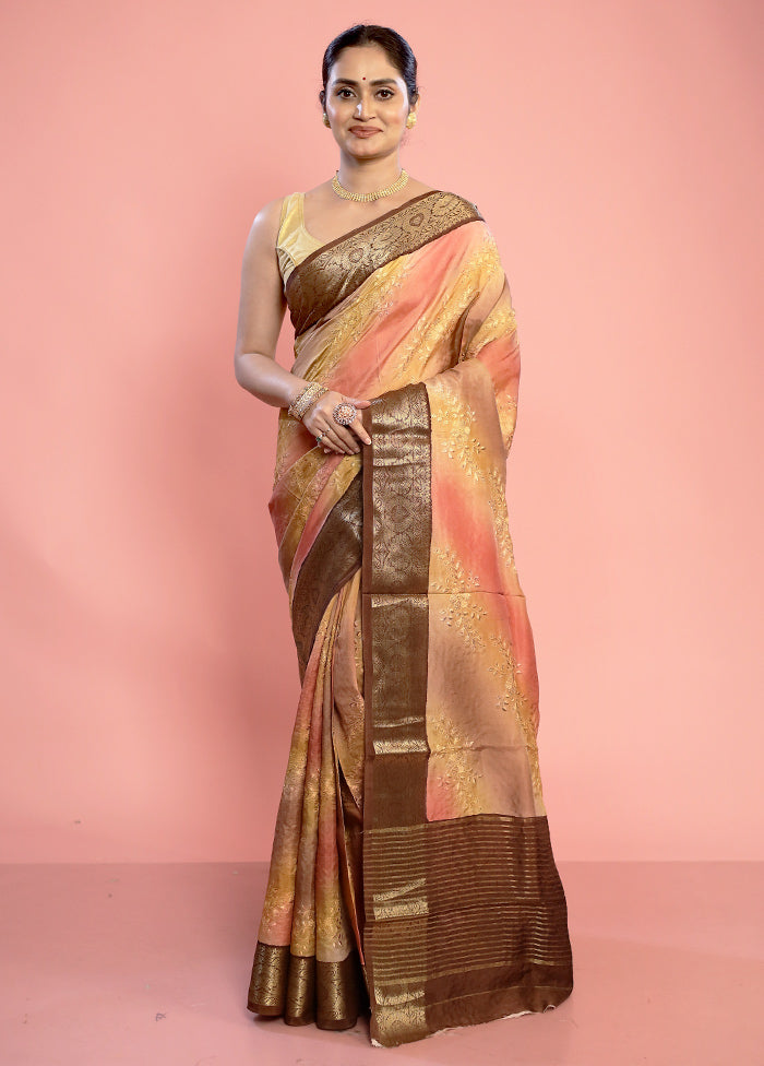 Pink Dupion Silk Saree With Blouse Piece - Indian Silk House Agencies