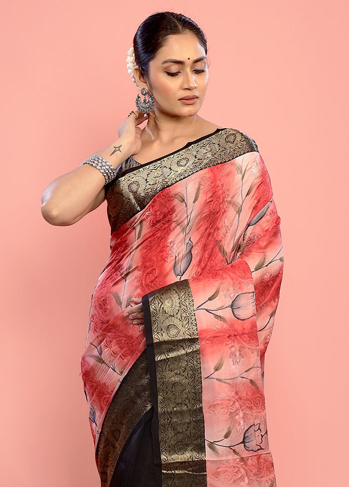 Pink Dupion Silk Saree With Blouse Piece - Indian Silk House Agencies