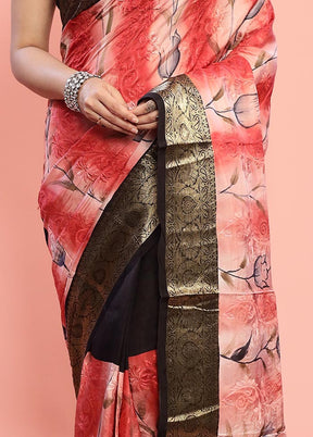 Pink Dupion Silk Saree With Blouse Piece - Indian Silk House Agencies