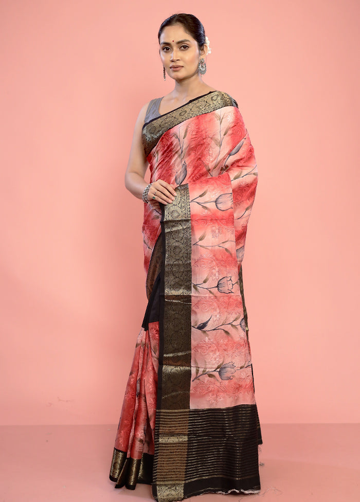 Pink Dupion Silk Saree With Blouse Piece - Indian Silk House Agencies