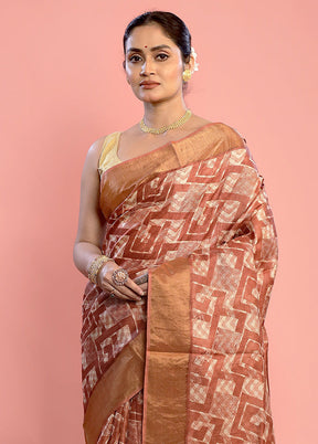 Cream Tussar Silk Saree With Blouse Piece - Indian Silk House Agencies