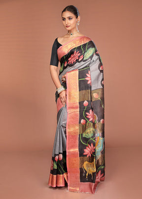 Multicolor Tussar Silk Saree With Blouse Piece