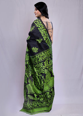 Green Printed Pure Silk Saree With Blouse Piece - Indian Silk House Agencies