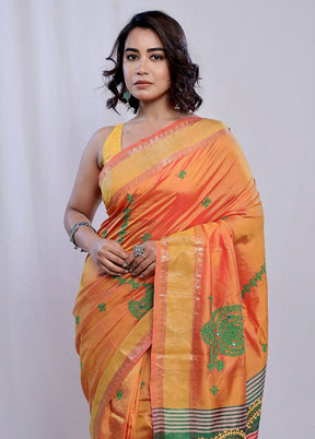 Multicolor Printed Pure Silk Saree With Blouse Piece - Indian Silk House Agencies