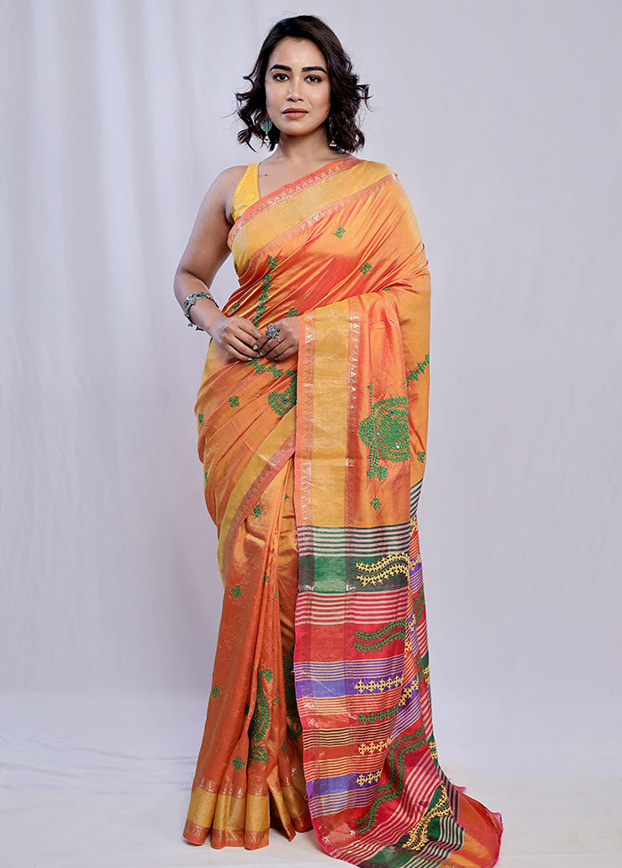 Multicolor Printed Pure Silk Saree With Blouse Piece - Indian Silk House Agencies