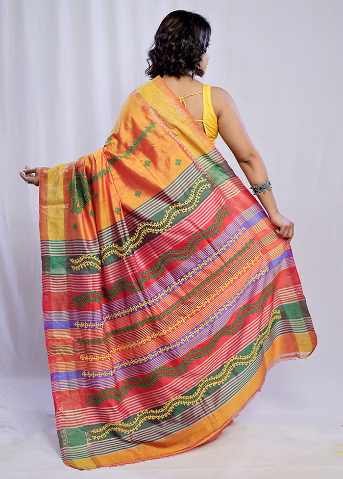 Multicolor Printed Pure Silk Saree With Blouse Piece - Indian Silk House Agencies