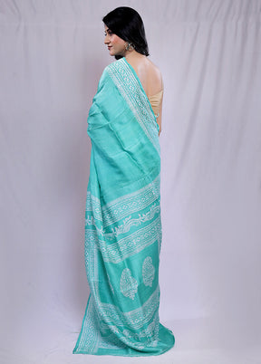 Pink Printed Pure Silk Saree With Blouse Piece - Indian Silk House Agencies