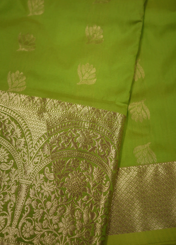 Green Pure Dharmavaram Kanjivaram Silk Saree With Blouse Piece - Indian Silk House Agencies