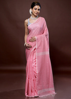 Pink Matka Silk Saree With Blouse Piece - Indian Silk House Agencies