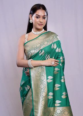 Green Uppada Silk Saree With Blouse Piece - Indian Silk House Agencies