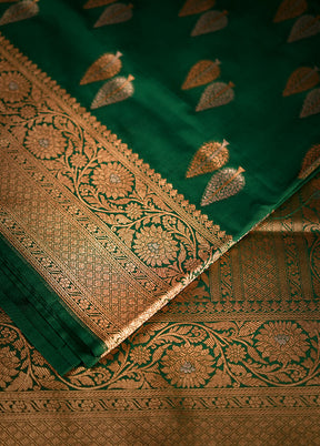 Green Uppada Silk Saree With Blouse Piece - Indian Silk House Agencies