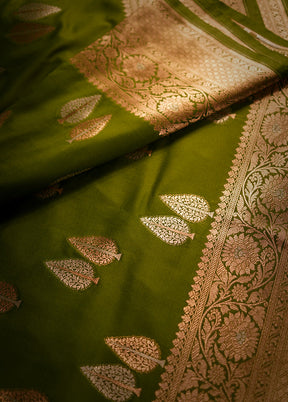 Green Uppada Silk Saree With Blouse Piece - Indian Silk House Agencies