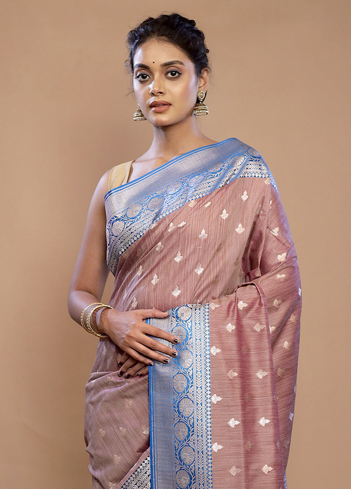 Purple Tussar Silk Saree With Blouse Piece - Indian Silk House Agencies