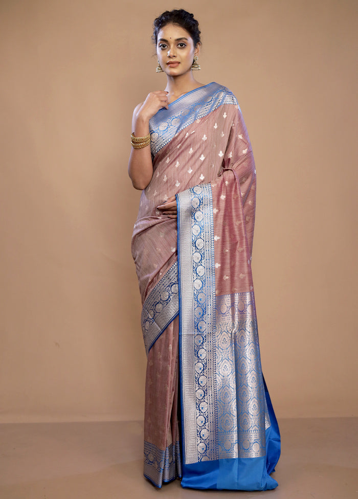 Purple Tussar Silk Saree With Blouse Piece - Indian Silk House Agencies