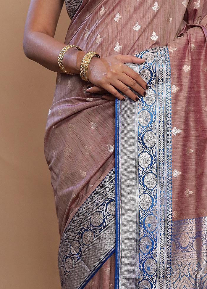 Purple Tussar Silk Saree With Blouse Piece - Indian Silk House Agencies