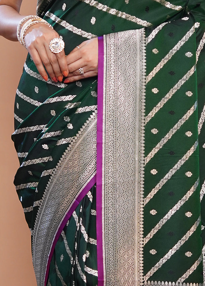 Green Uppada Silk Saree With Blouse Piece - Indian Silk House Agencies