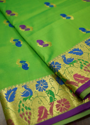 Purple Kanjivaram Silk Saree With Blouse Piece - Indian Silk House Agencies