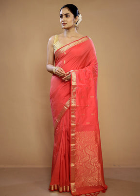 Pink Kanjivaram Silk Saree With Blouse Piece - Indian Silk House Agencies