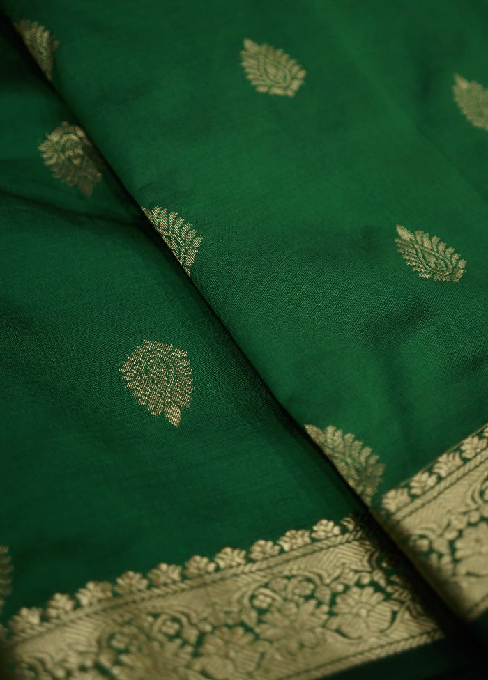 Green Kanjivaram Silk Saree With Blouse Piece - Indian Silk House Agencies