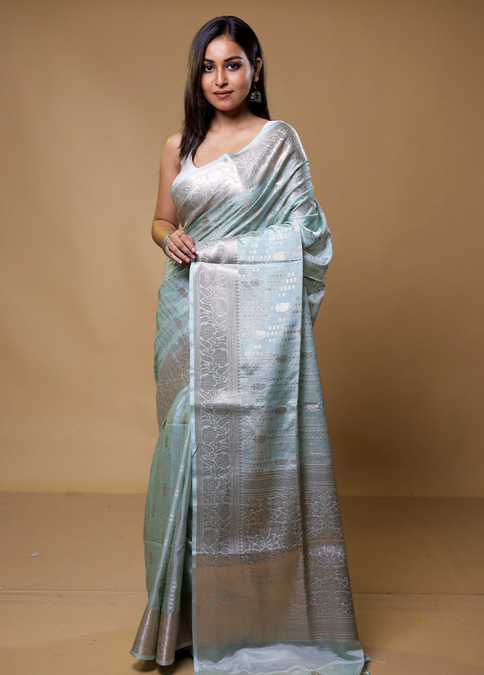 Green Georgette Saree With Blouse Piece