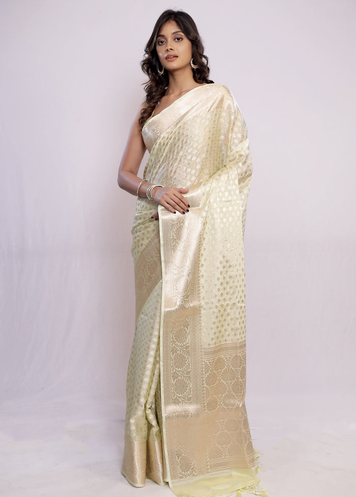 Cream Georgette Saree With Blouse Piece - Indian Silk House Agencies