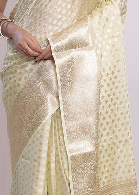 Cream Georgette Saree With Blouse Piece - Indian Silk House Agencies