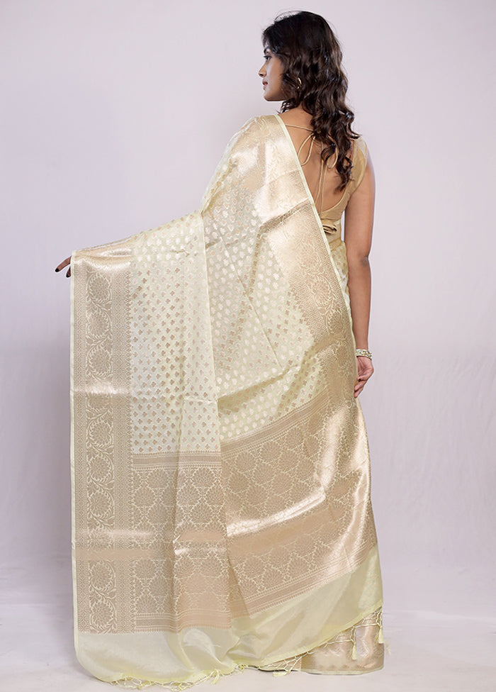 Cream Georgette Saree With Blouse Piece - Indian Silk House Agencies