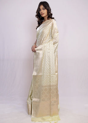 Cream Georgette Saree With Blouse Piece - Indian Silk House Agencies