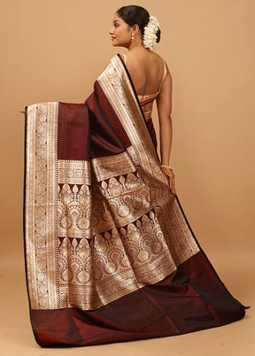 Multicolor Banarasi Silk Saree With Blouse Piece