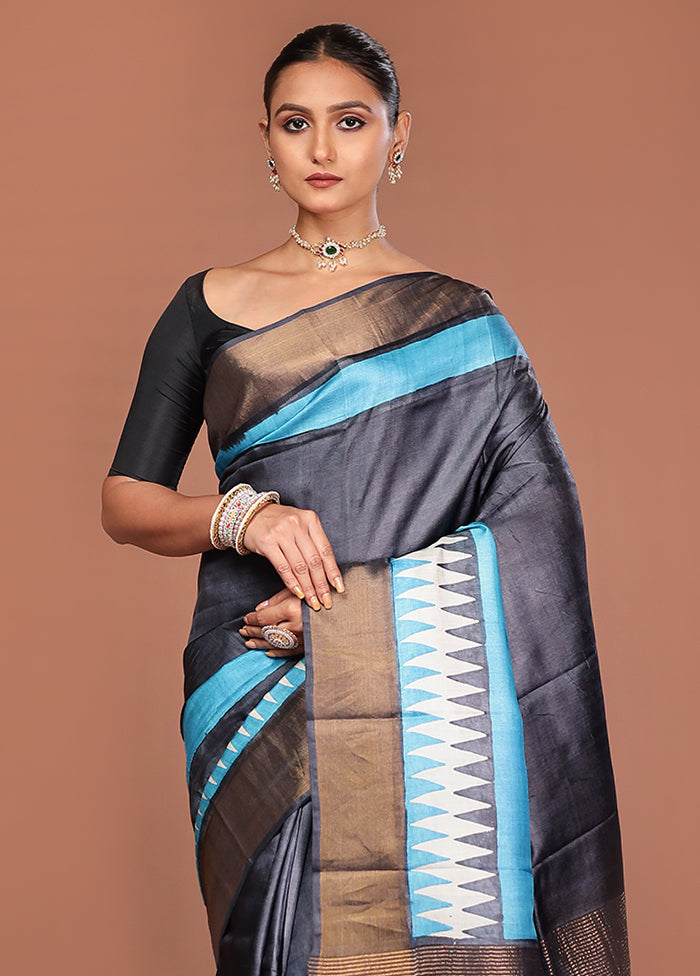 Multicolor Tussar Silk Saree With Blouse Piece