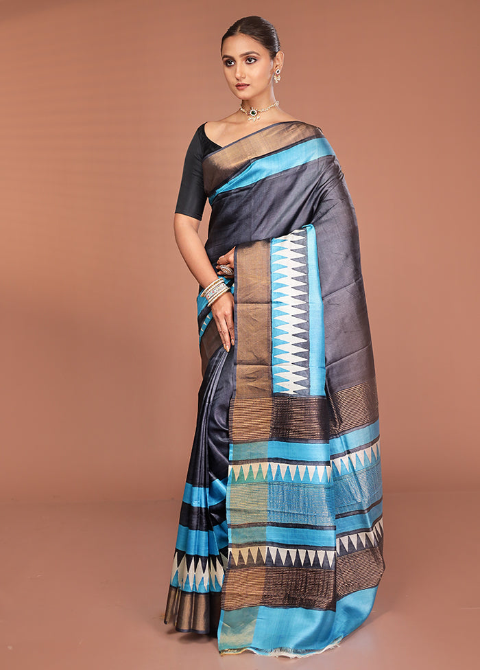 Multicolor Tussar Silk Saree With Blouse Piece