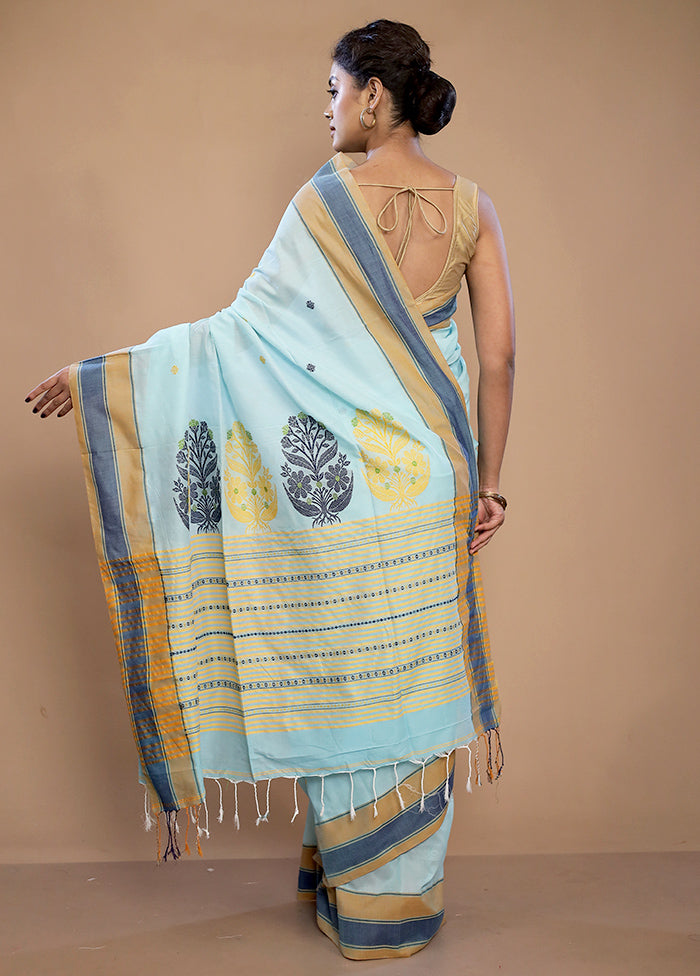 Blue Matka Silk Saree With Blouse Piece - Indian Silk House Agencies