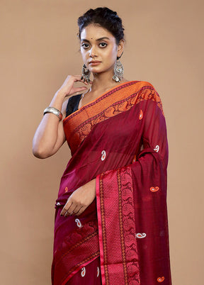 Maroon Matka Silk Saree With Blouse Piece - Indian Silk House Agencies