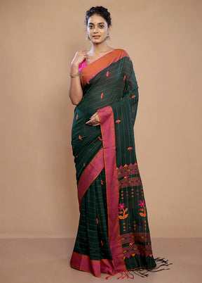 Green Matka Silk Saree With Blouse Piece - Indian Silk House Agencies