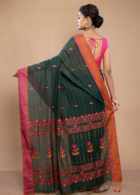 Green Matka Silk Saree With Blouse Piece - Indian Silk House Agencies