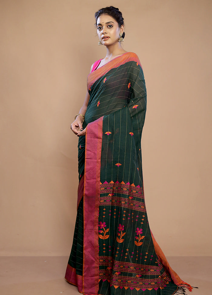 Green Matka Silk Saree With Blouse Piece - Indian Silk House Agencies