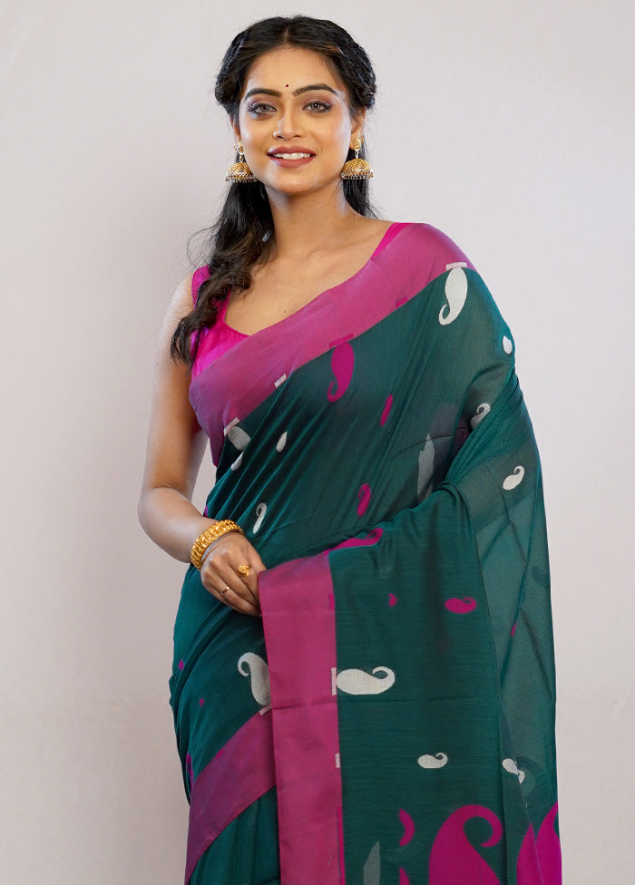 Green Matka Silk Saree With Blouse Piece - Indian Silk House Agencies