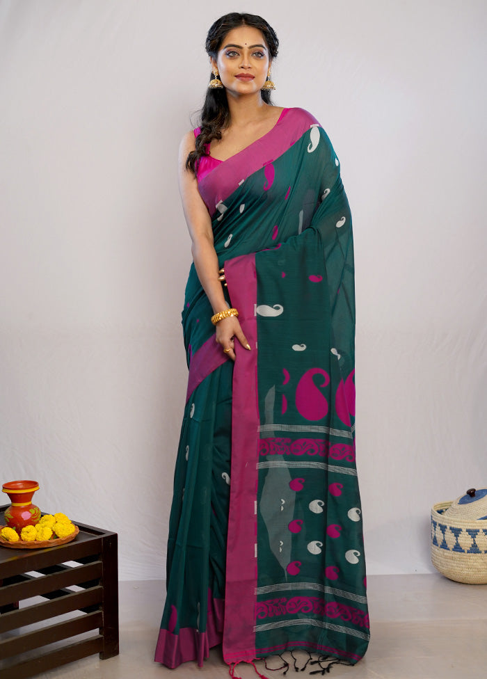 Green Matka Silk Saree With Blouse Piece - Indian Silk House Agencies