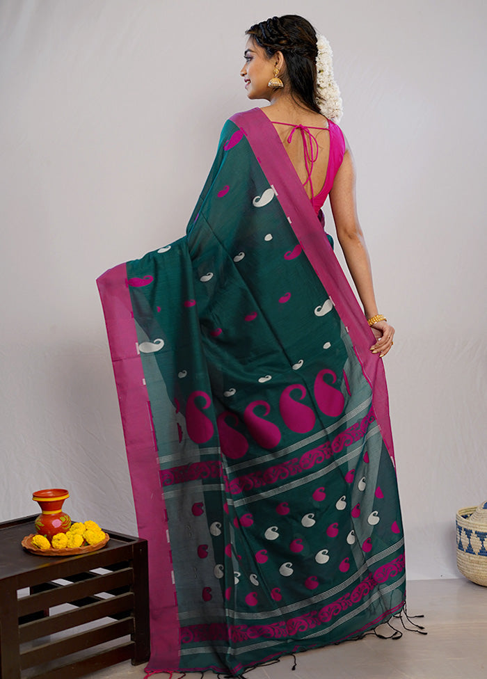 Green Matka Silk Saree With Blouse Piece - Indian Silk House Agencies