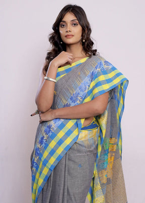 Grey Matka Silk Saree With Blouse Piece - Indian Silk House Agencies