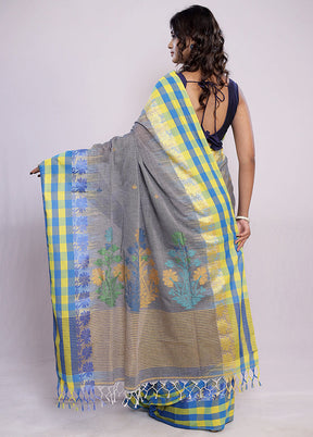 Grey Matka Silk Saree With Blouse Piece - Indian Silk House Agencies