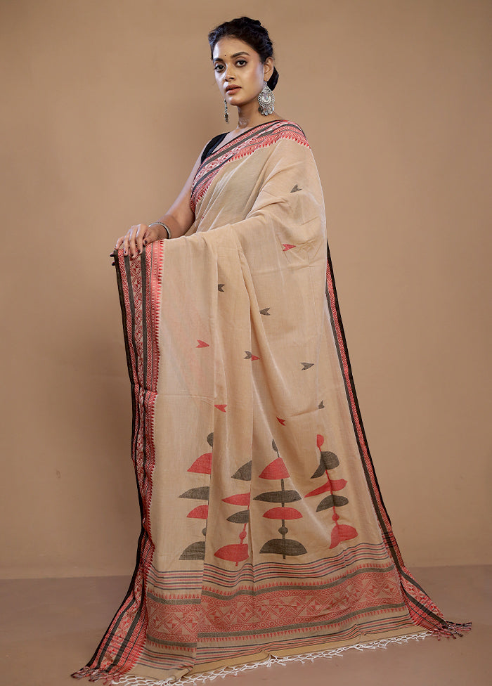 Cream Matka Silk Saree With Blouse Piece - Indian Silk House Agencies