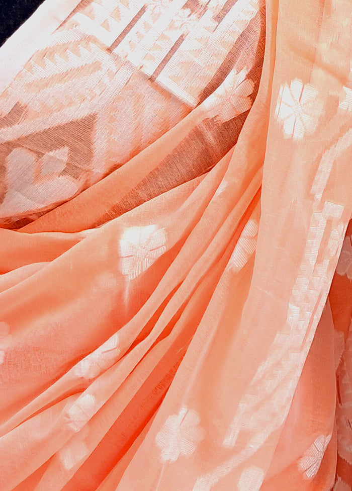 Peach Matka Silk Saree With Blouse Piece - Indian Silk House Agencies