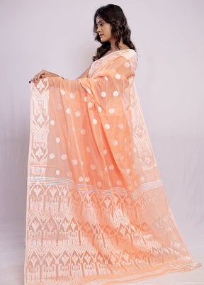 Peach Matka Silk Saree With Blouse Piece - Indian Silk House Agencies