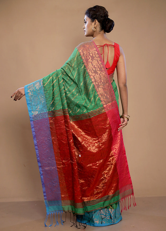 Green Matka Silk Saree With Blouse Piece - Indian Silk House Agencies